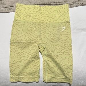 Gymshark Yellow Patterned Bike Shorts